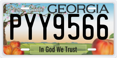 GA license plate PYY9566