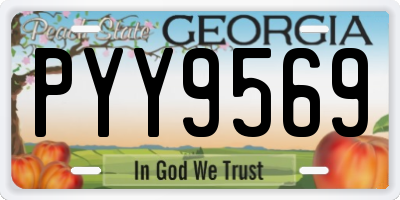 GA license plate PYY9569