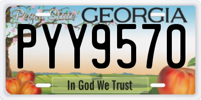 GA license plate PYY9570