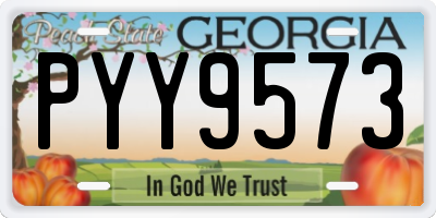 GA license plate PYY9573