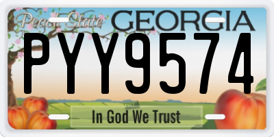 GA license plate PYY9574