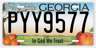 GA license plate PYY9577