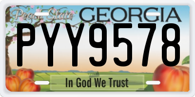 GA license plate PYY9578