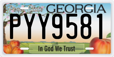 GA license plate PYY9581