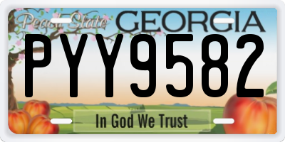 GA license plate PYY9582