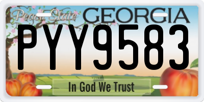 GA license plate PYY9583
