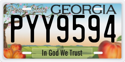 GA license plate PYY9594