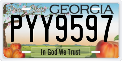 GA license plate PYY9597