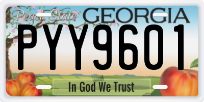 GA license plate PYY9601