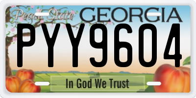 GA license plate PYY9604
