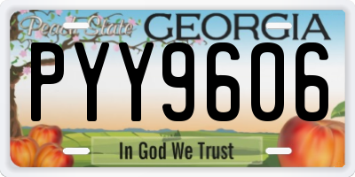 GA license plate PYY9606