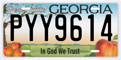 GA license plate PYY9614