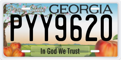 GA license plate PYY9620