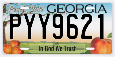 GA license plate PYY9621