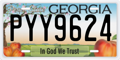 GA license plate PYY9624