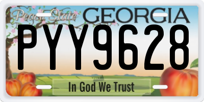 GA license plate PYY9628