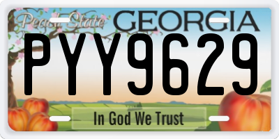 GA license plate PYY9629