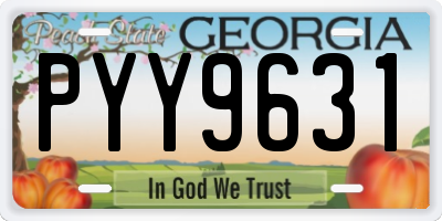 GA license plate PYY9631