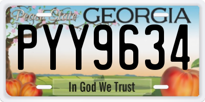 GA license plate PYY9634