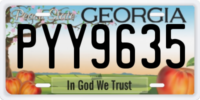 GA license plate PYY9635