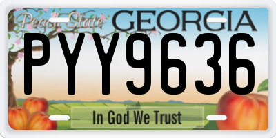 GA license plate PYY9636