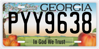 GA license plate PYY9638