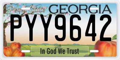 GA license plate PYY9642