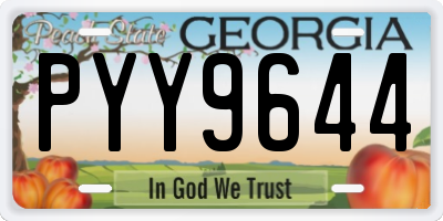GA license plate PYY9644