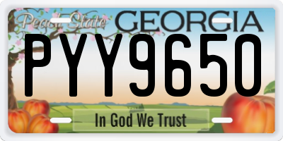 GA license plate PYY9650