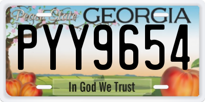 GA license plate PYY9654