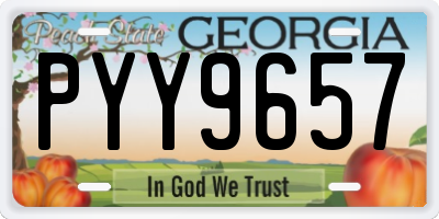 GA license plate PYY9657