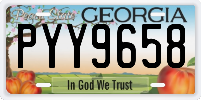 GA license plate PYY9658