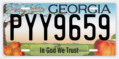 GA license plate PYY9659
