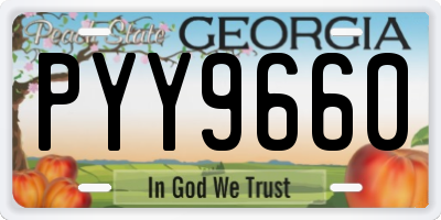 GA license plate PYY9660