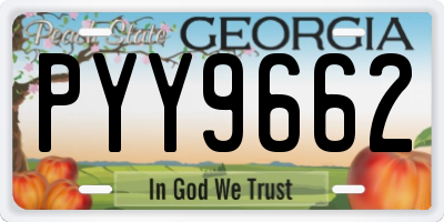 GA license plate PYY9662