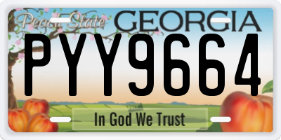 GA license plate PYY9664