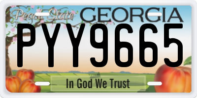 GA license plate PYY9665