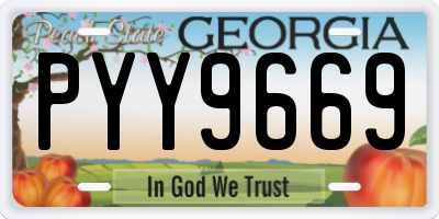 GA license plate PYY9669