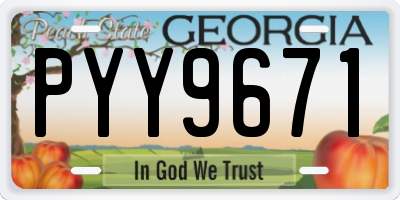 GA license plate PYY9671