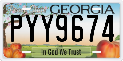 GA license plate PYY9674