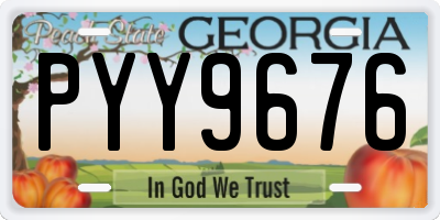 GA license plate PYY9676