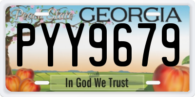 GA license plate PYY9679