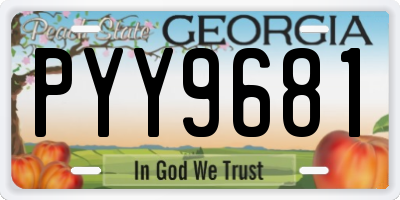 GA license plate PYY9681