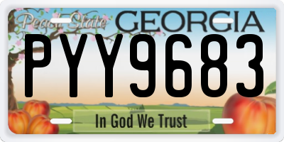 GA license plate PYY9683