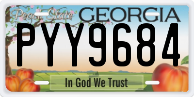 GA license plate PYY9684