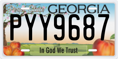 GA license plate PYY9687