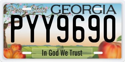 GA license plate PYY9690