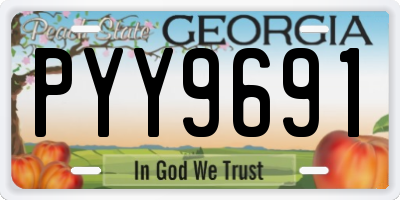 GA license plate PYY9691