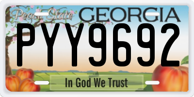 GA license plate PYY9692