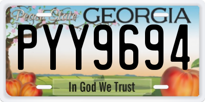 GA license plate PYY9694